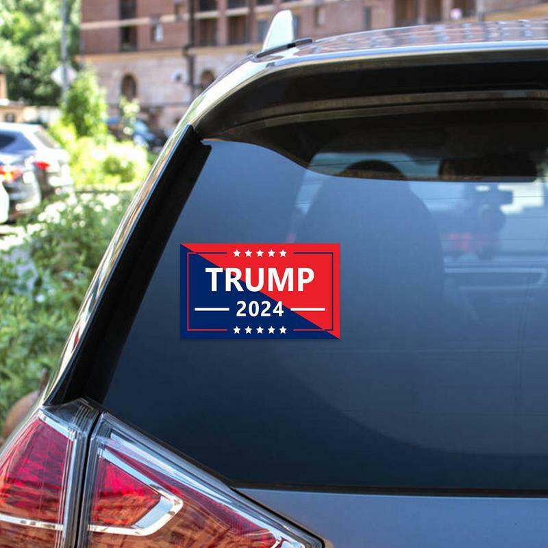 10 buah stiker mobil 2024 stiker vinil pemilihan presiden Trump kustom Donal J. Stiker Bumper untuk Laptop jendela mobil