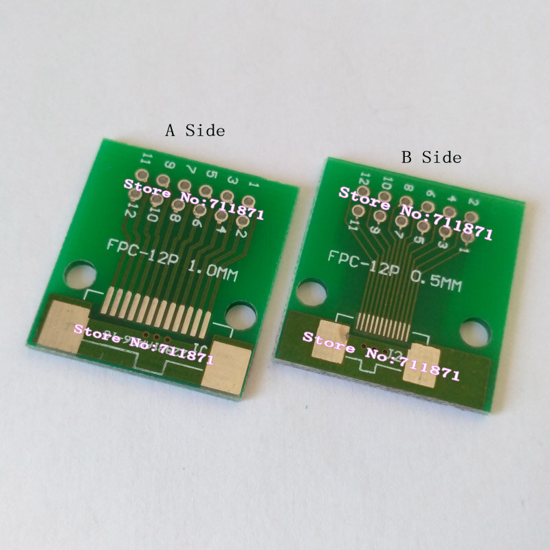 Placa de placa de conector soldável FPC Adaptador, personalizado soldado, 0,5 1,0 Pitch, 12 Pin, 12 Pin, 12 P