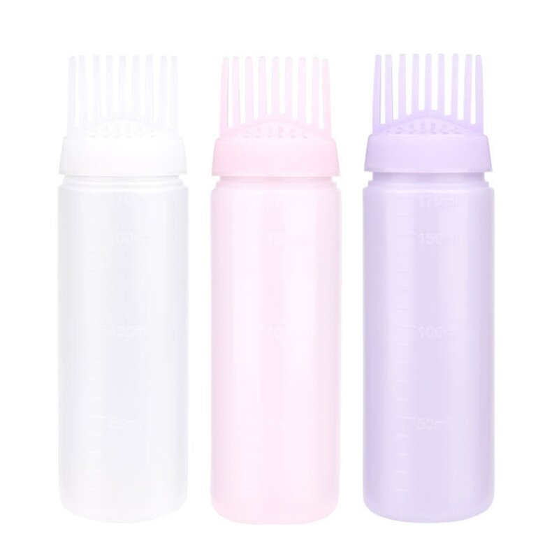 Wurzelkamm-Applikator-Flasche, Öl-Applikator für Haarfärbemittel, Haarfärbeflasche E74C