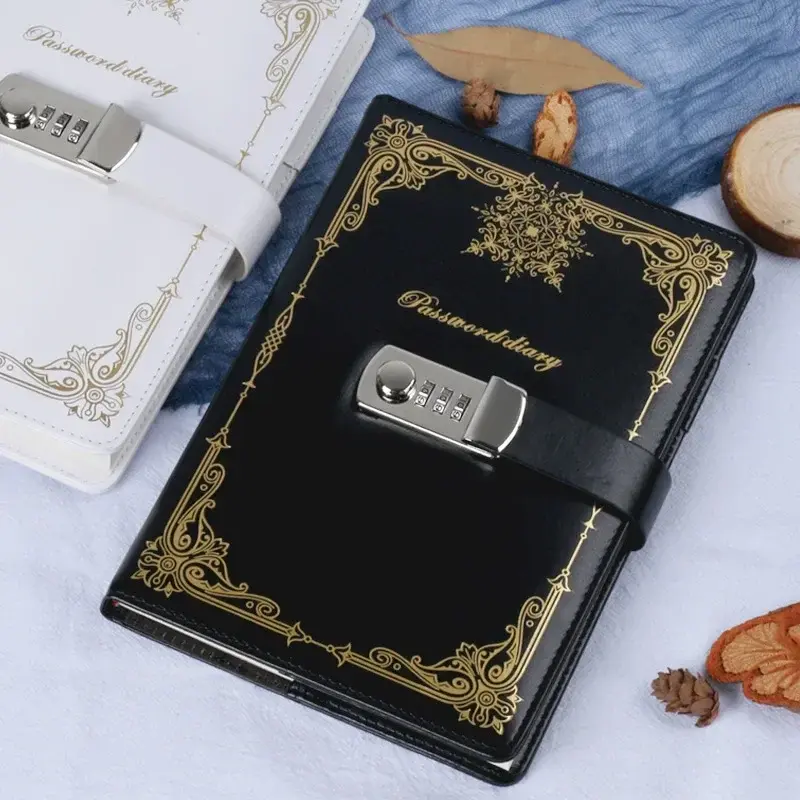 A5 دفتر يوميات شخصية دفتر الرجعية كلمة السر كتاب مع قفل الإبداعية اللوازم المكتبية المدرسية القرطاسية
