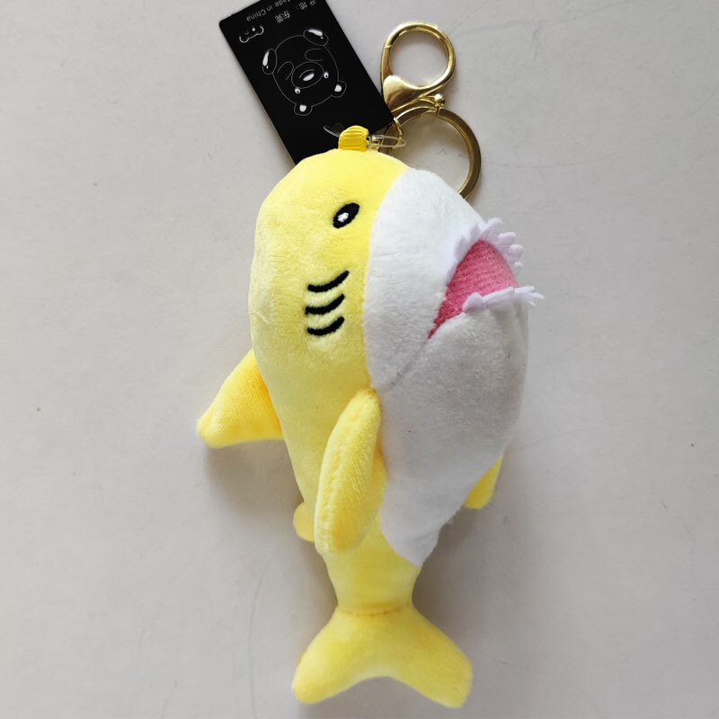 Carino simulazione creativa squalo peluche portachiavi ciondolo morbido cartone animato animali bambola di pezza zaino borsa fascino regalo per bambini
