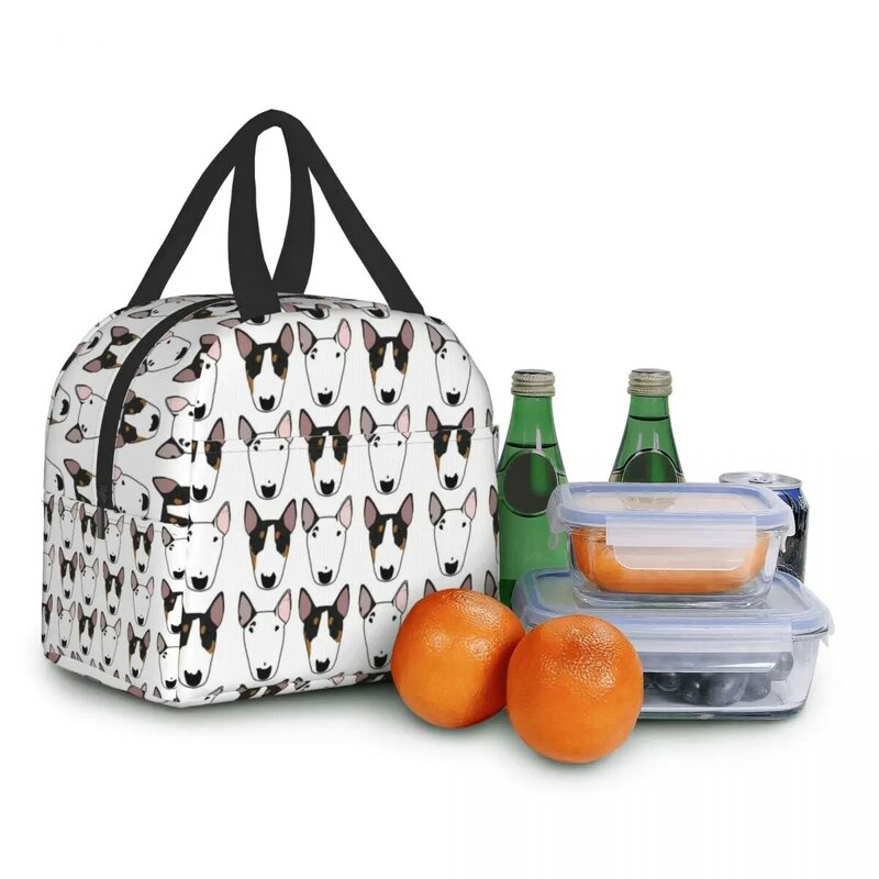 Bull Terrier Dogs Portable Lunch Box per donna bambini Warm Cooler Thermal Food Insulated Lunch Bag Office Work Picnic Storage Bag