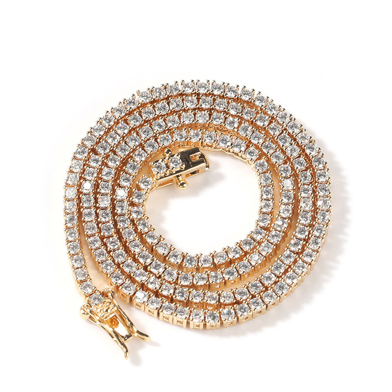 UWIN – Bracelet en chaîne de Tennis pour hommes et femmes, 2mm, coupe ronde, Micro, zircone cubique scintillante, mode hip hop, bijoux