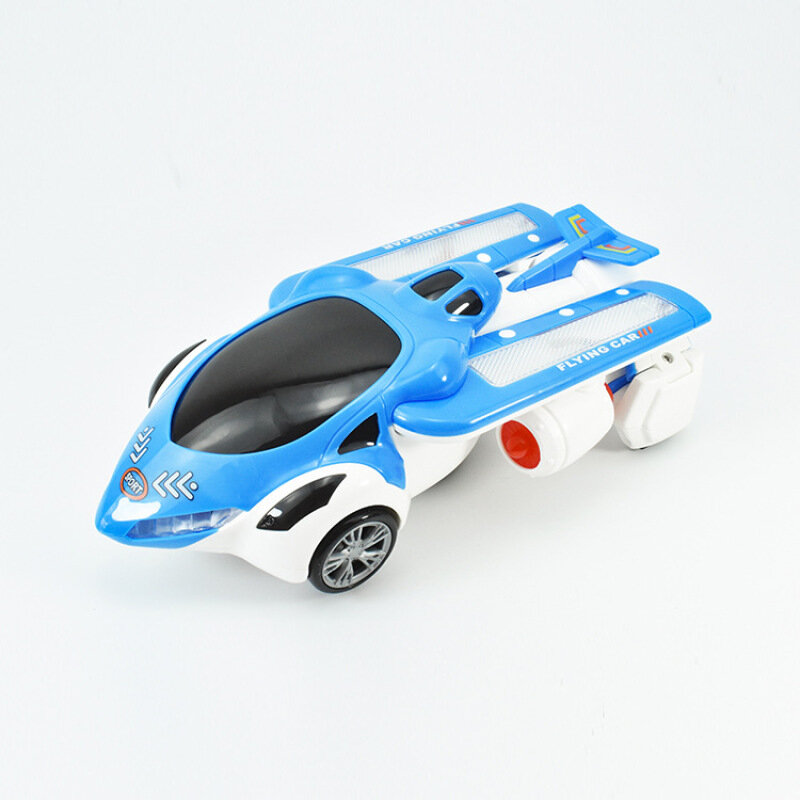 360 회전 자동 스프레드 날개 변형 비행기 자동차, 전기 범용 조명 음악 비행기 모델 장난감, 명절 선물