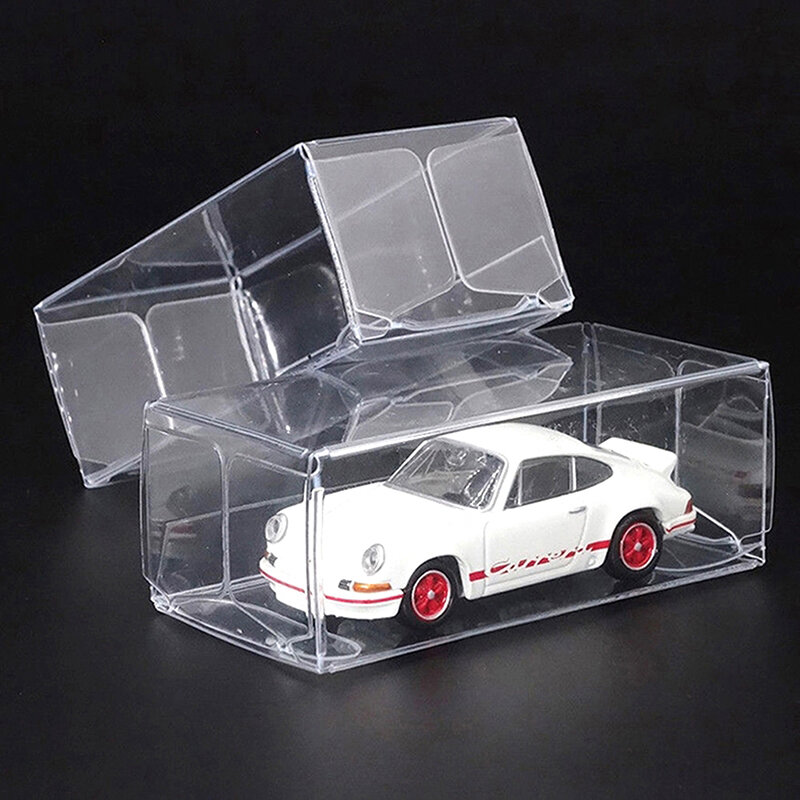 25pcs 1:64 Modelo de automóvil Caja de visualización transparente Caso de protección PVC Cubierta de polvo Soporte de almacenamiento