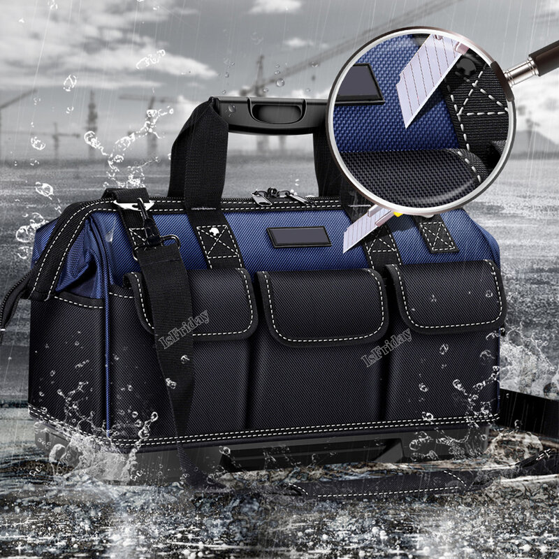 Electrician Tool Bag Multifunctional Tool Bags 1680D Oxford Cloth Electrician Bags Waterproof and Wear-Resistant High Capacity