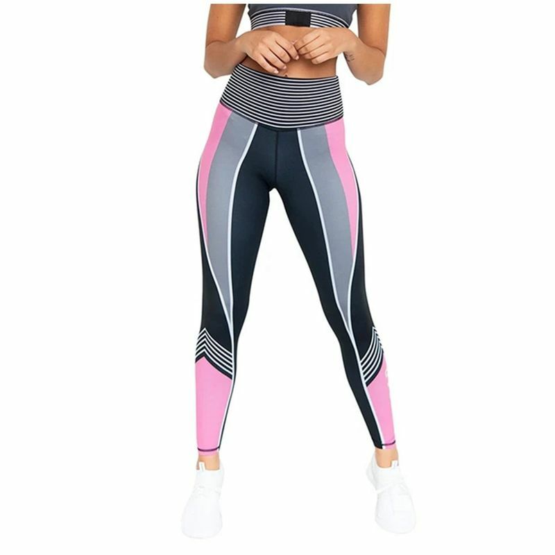 Mulheres yoga leggings workout calças esportivas sem costura yoga calças tricolor conforto fitness impressão leggings