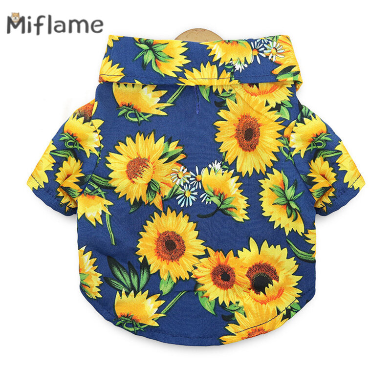 Miflame весенне-летняя тонкая дизайнерская рубашка с принтом листьев, футболка для собаки Ragdoll, Тедди, Бишон, Новая повседневная одежда для маленьких собак