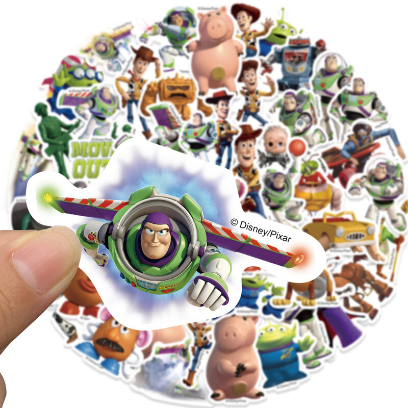 Disney Toy Story Adesivos para Crianças, Filme, Anime, Decalque, Skate, Guitarra, Laptop, Bonito, Kawaii, Pacote de Adesivos, Menina, Menino, Brinquedos, 50Pcs