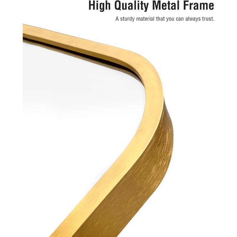Arched Full Length Mirror,Floor Mirror with Stand, 30"x71" Large Mirror,Wall Mounted Mirror for Bedroom, Gold