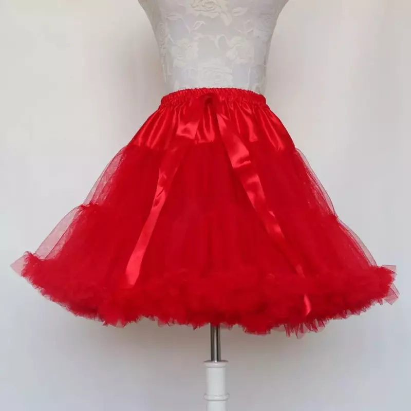 Rok pendek gaun bola rok gaun pendek rok Lolita rok Tutu balet rok Rockabilly Crinoline untuk gaun acara pernikahan