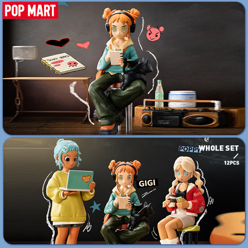 POP MART-Boîte mystère de la série Peach Riot Rise Up, boîte ennemi, figurine d'action, jouet mignon, 1 pièce, 12 pièces