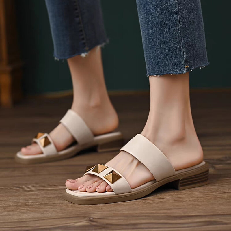 Black Anti-slip Slippers Women's Shoes 2024 New Style Home Thick Bottom Sandals Summer Platform Sandals Women's Sandals Slip-On