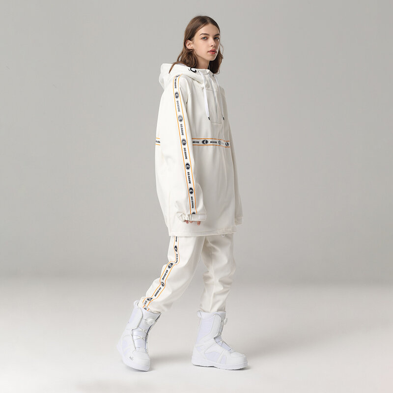 Searipe เซ็ตชุดเล่นสกีผู้หญิง, เสื้อผ้ากันหนาวกันน้ำฤดูหนาวเสื้อมีฮู้ดกางเกงสโนว์บอร์ดอุปกรณ์กลางแจ้ง