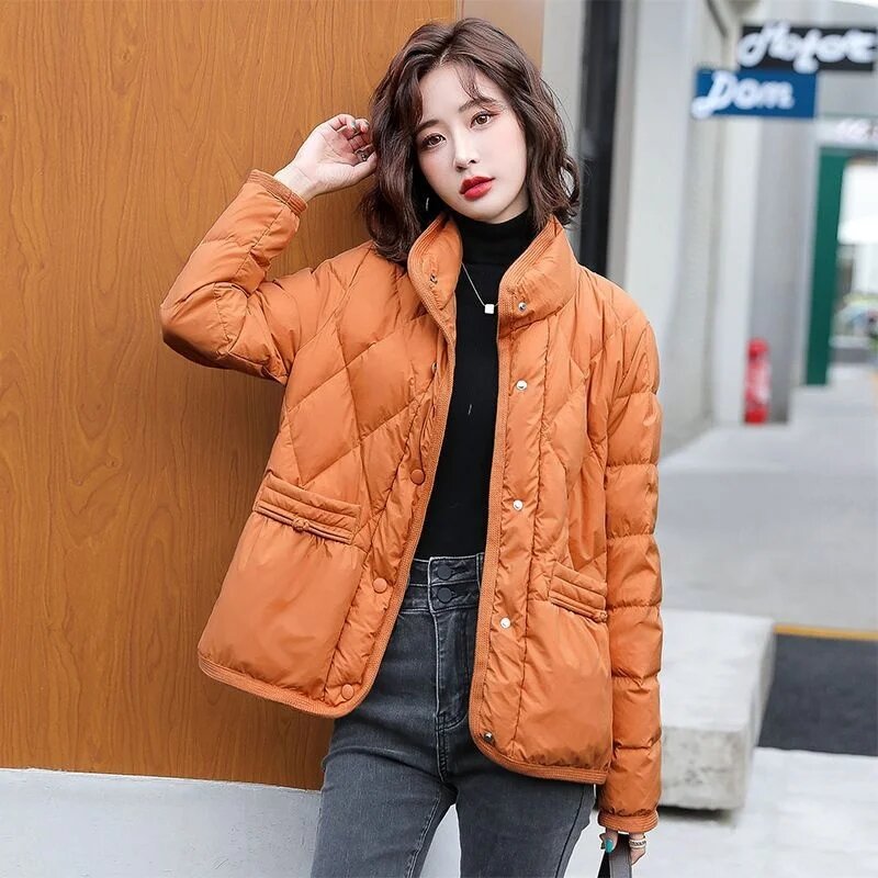 Женская легкая пуховая куртка, Повседневная теплая парка в Корейском стиле, пальто размера 5XL для осени и зимы,