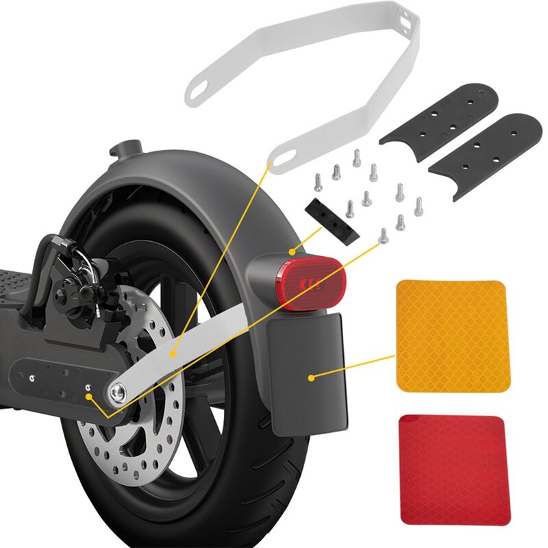 Rear Mudguard Brake Taillight Fender With Reinforced Holder For Xiaomi M365 1S Pro2 Electric Scooter