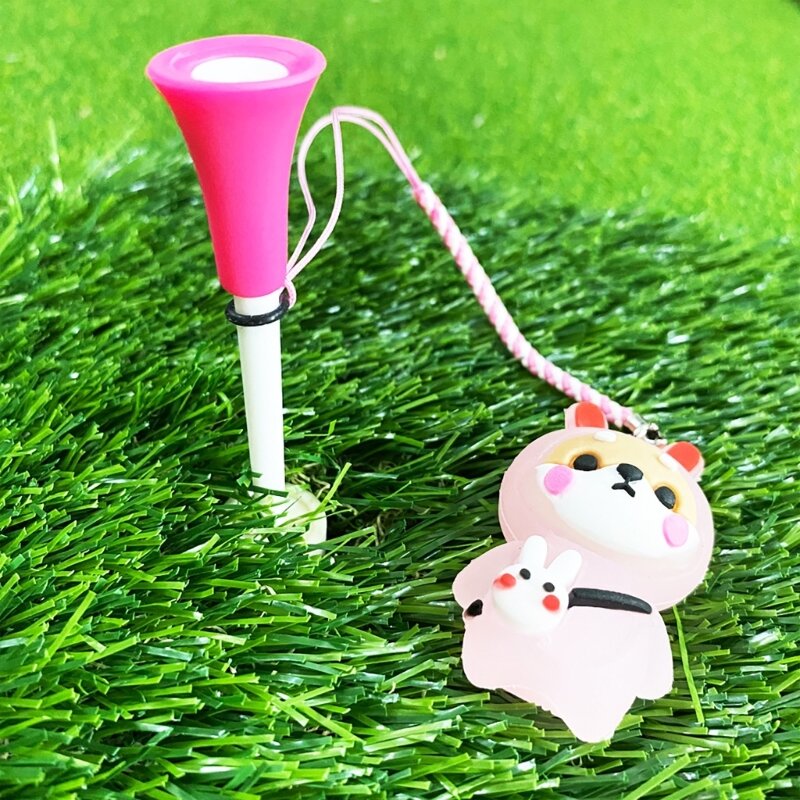 Cartoon Golf Tees Golf Tees met lage weerstand Plastic Golfbal Basis Ondersteuning Tees met touw voor afstandstraining