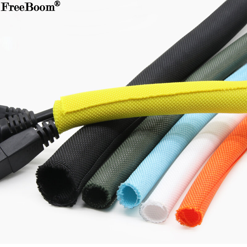 1M/5M Self-Closed PET Expandable Braided Sleeve Self ClosingFlexible Insulated Hose Pipe Wire Wrap Protect Cable Sock Tube