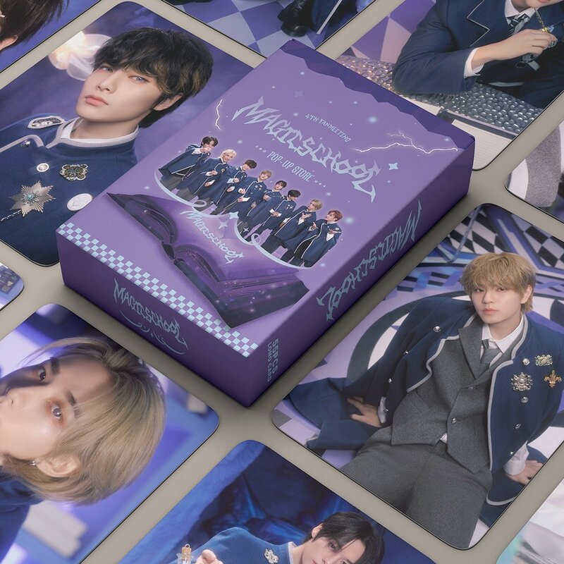 K-pop hyunjin felix han magic School lomoカード、大天使は知っている、自撮り写真カード、ファンギフト、4番目のファン会議、ボックスあたり55個