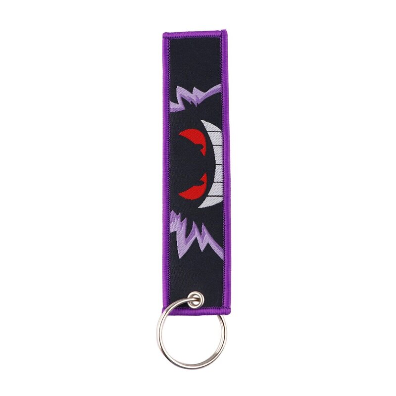 Брелок для ключей с вышивкой для мужчин и женщин, милый аксессуар в японском стиле аниме, брелок для ключей от машины