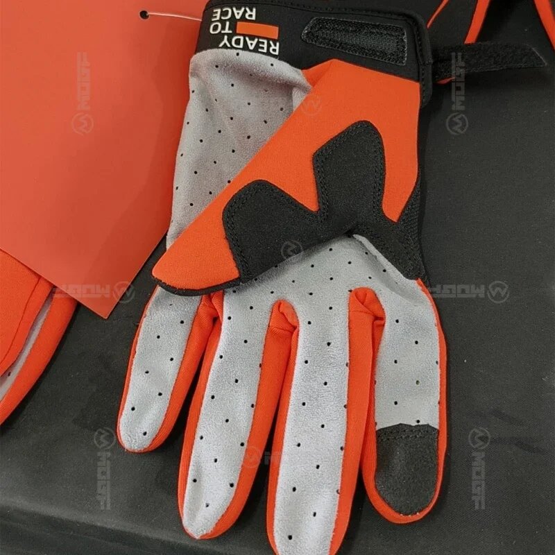 New Touch Screen Moto Motorcycle Gloves For Reday to race Mountain Bike MX Glove Orange Motocross Cycling Gloves size S-XXL KT