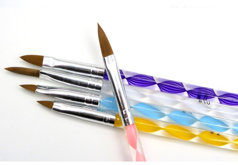 Hot Koop Vijf Size Nail Brush Set Hoge Kwaliteit Professionele Acryl Vloeistof Voor Nail Art Pen Brush Nail Acryl Poeder