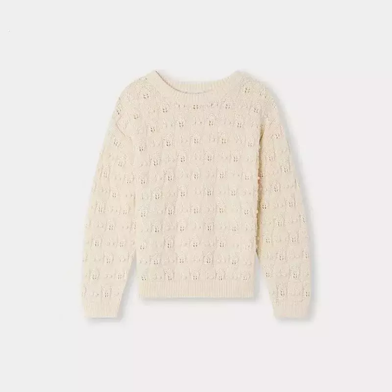 Pra-penjualan (kapal Maret) 2024 BP pakaian bayi perempuan musim gugur sweter katun Cherry rajut bordir baju bayi