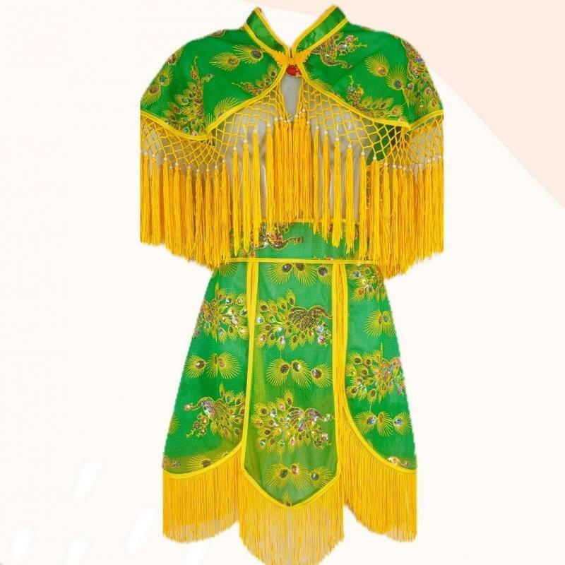 New Yangko Shawl Waist Skirt Set Chinese Traditional Opera Costume Stage Performance Accessories for Huadan Servant Girl