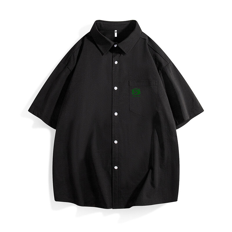 Camisa sencilla para hombre, Camisa cómoda y transpirable que combina con todo, diseño "S"