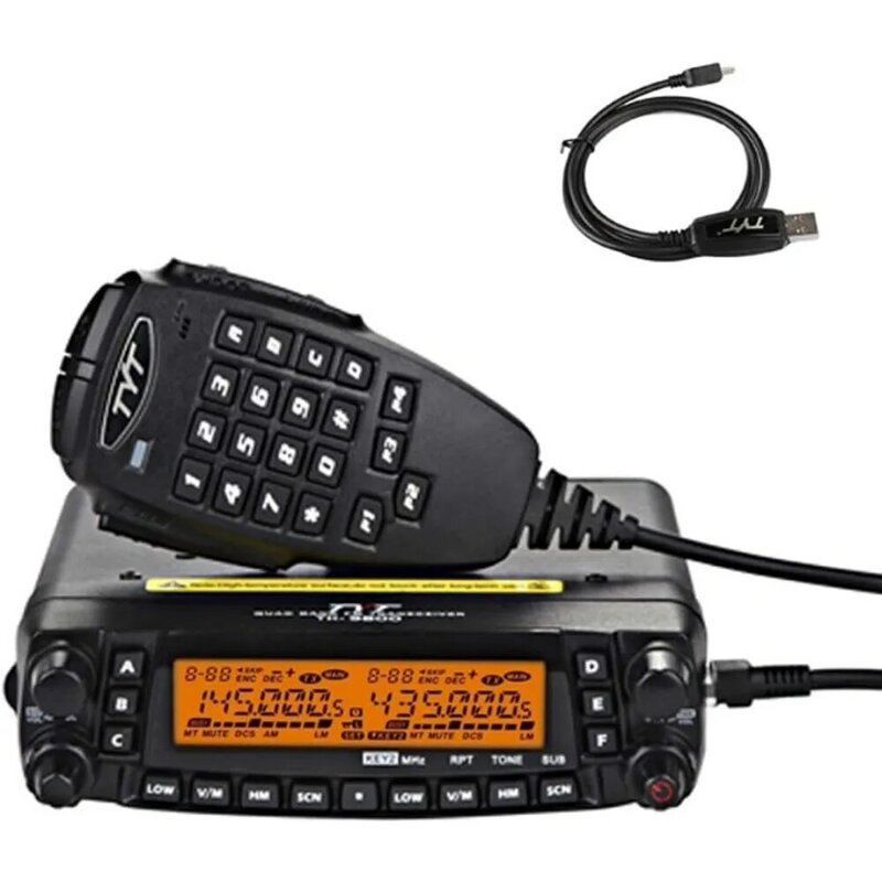 TYT TH-9800 50W Quad BandCross-Band mobil Ham Radio hitam 5.5x1.58x8.35"