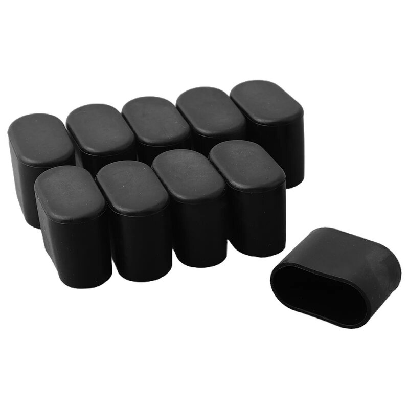 10Pcs Rubber Chair Leg Cap Oval Covers Furniture Table Feet Floor Protectors For Outdoor Patio Garden Office Home Furniture