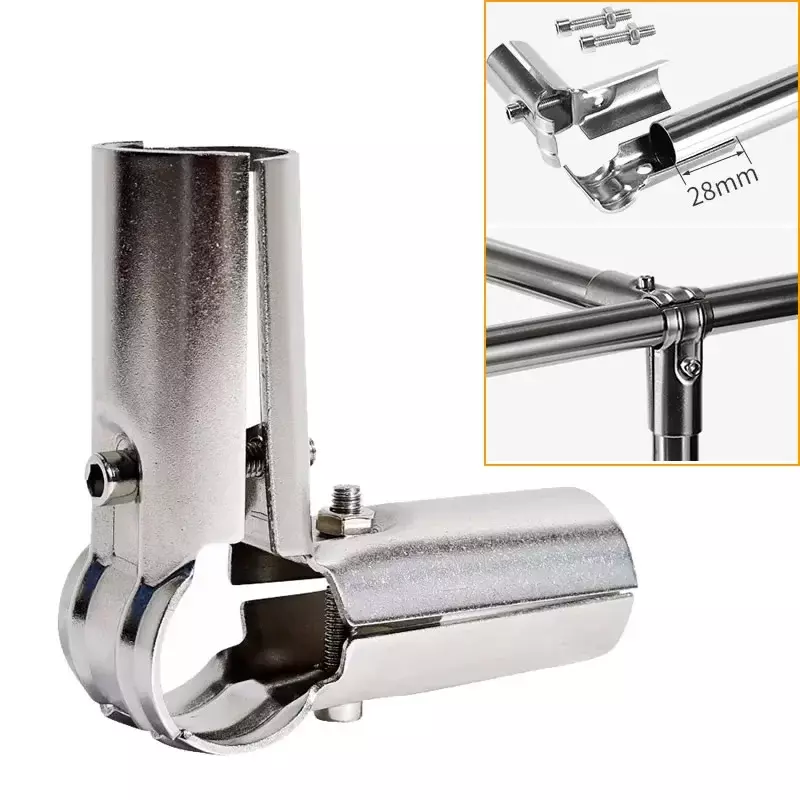Tube Connector 25mm  Tube Pipe Clamp More Strong No Rust for DIY Clothes Display Rack So Strong Stainless Steel