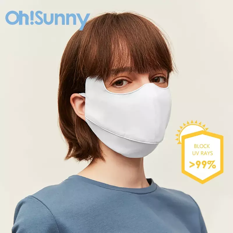 OhSunny Women UV protection Mask UPF1000+ Sunshade Face Summer Breathable Washable Canthus Protection for Outdoors Cycling