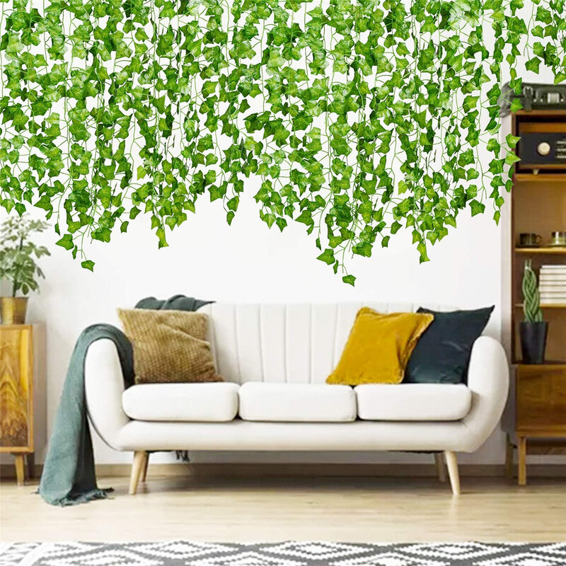 Искусственный плющ, листья искусственного плюща, зелень, искусственная растительная лоза для свадебной стены, настенное украшение