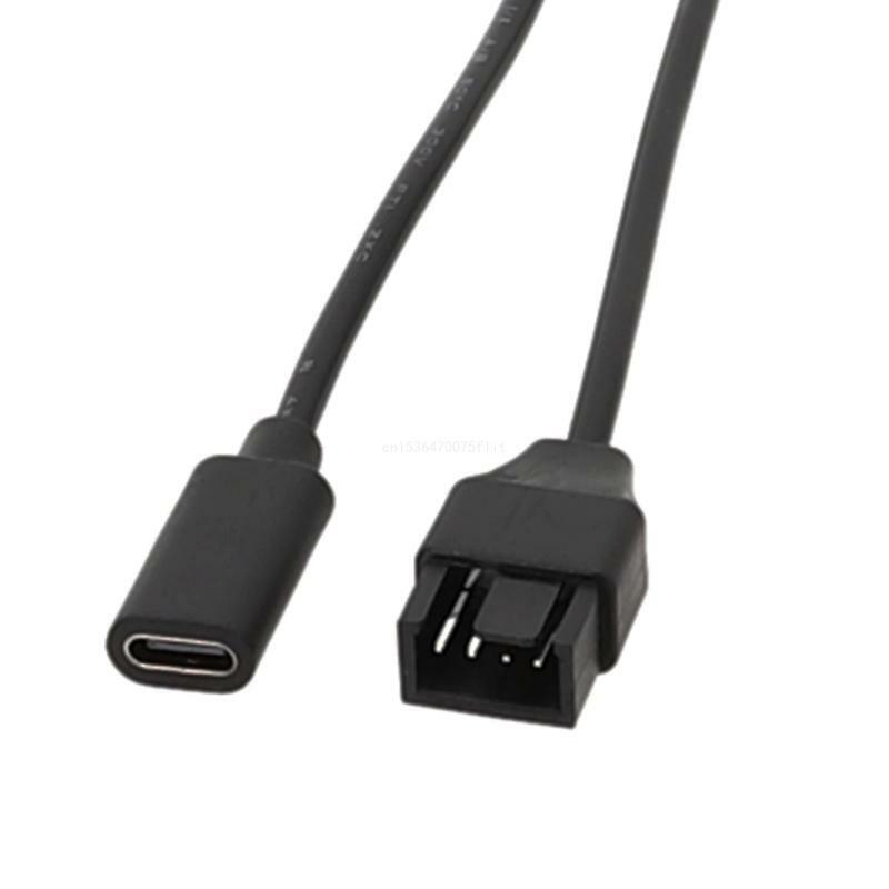 USB C-3Pin 4Pin 컴퓨터 팬 어댑터 케이블 전원 케이블 커넥터 3Pin 4Pin 팬-유형 연장 케이블 어댑터 Dropship