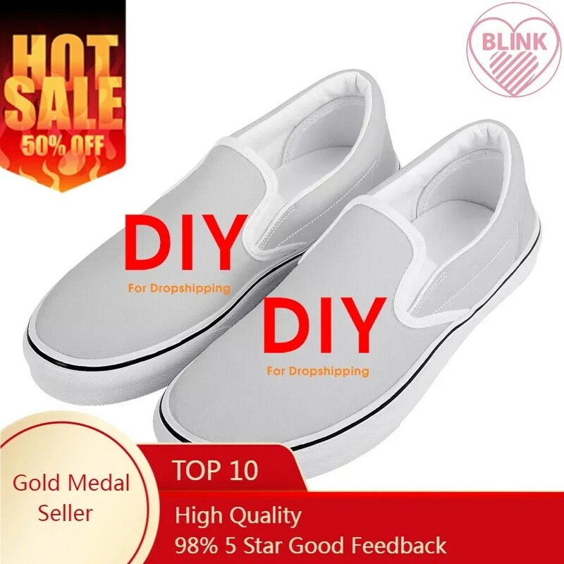 Custom Shoes New Slip On Shoes Fashion Comfortable Graphic Sneakers Simple High Quality Solid Color Casual Flat Dropshipping DIY