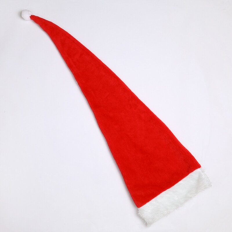 قبعة سانتا للكريسماس لقبعة طويلة جدًا لعيد الميلاد ذات ذيل طويل لحفلات عيد الميلاد ديكورا N7YD