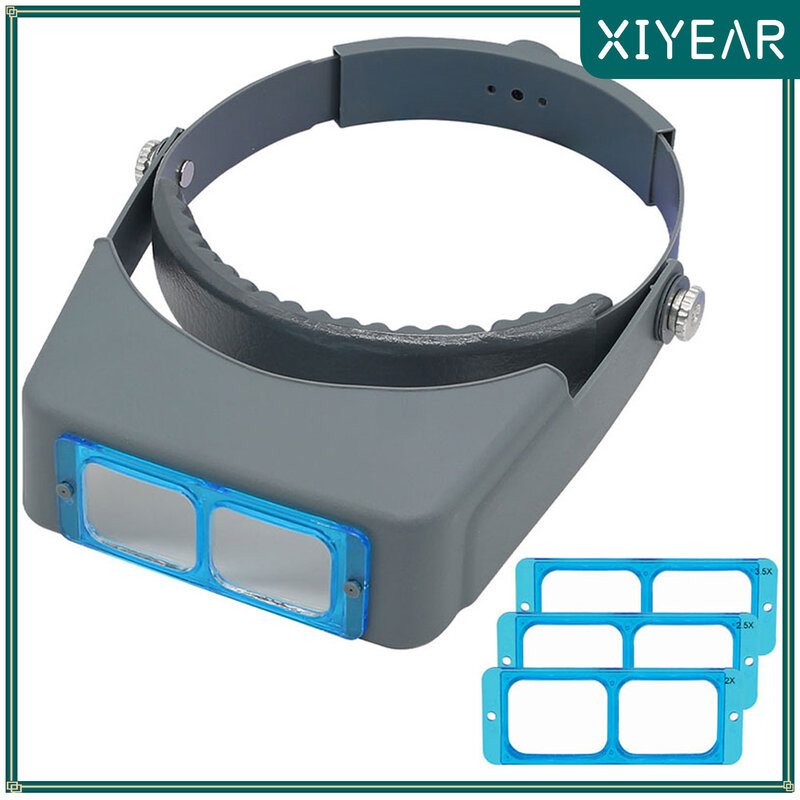 Head Mount Glasses Magnifier 1.5X 2X 2.5X 3.5X Magnifying Glass 4 Lens Optical Handsfree Binocular Magnifier For Watch Repair