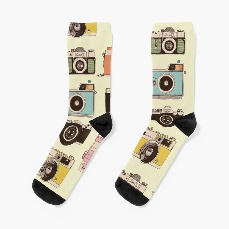 Vintage Camera Socks Non-slip moving stockings luxe floral Designer Man Socks Women's