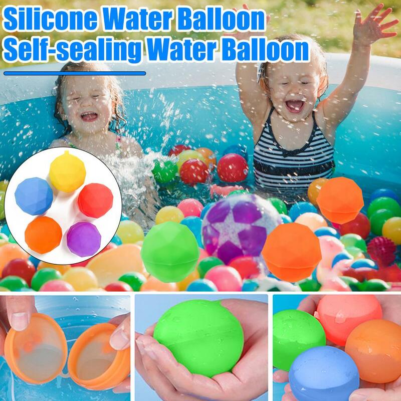 Brinquedo balão de água de silicone para crianças, Fácil de limpar, Reutilizável, Jogo para piscina à beira-mar