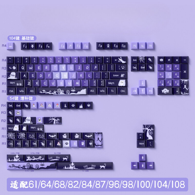 Original Ferriscool Crying Monster Original Theme Keycaps Original Highly Customized Keycaps with Split Spaces Complete Set