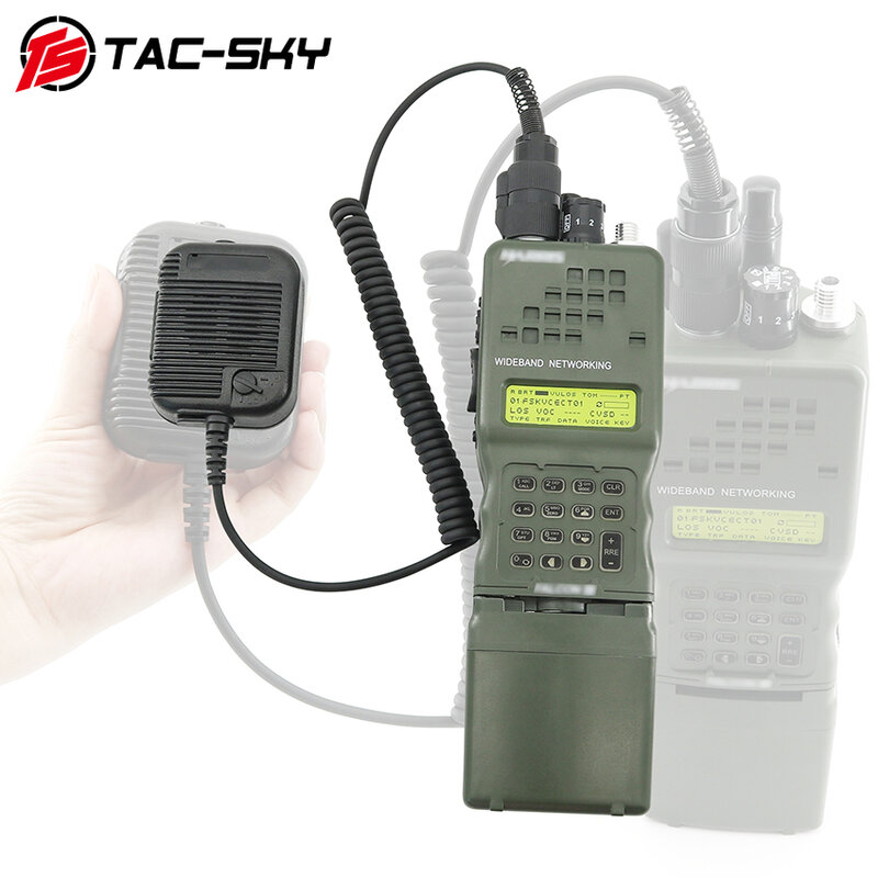 TS TAC-SKY adaptor militer berburu olahraga, mikrofon Speaker genggam Ptt 6-Pin untuk PRC152/148/163 Walkie talkie