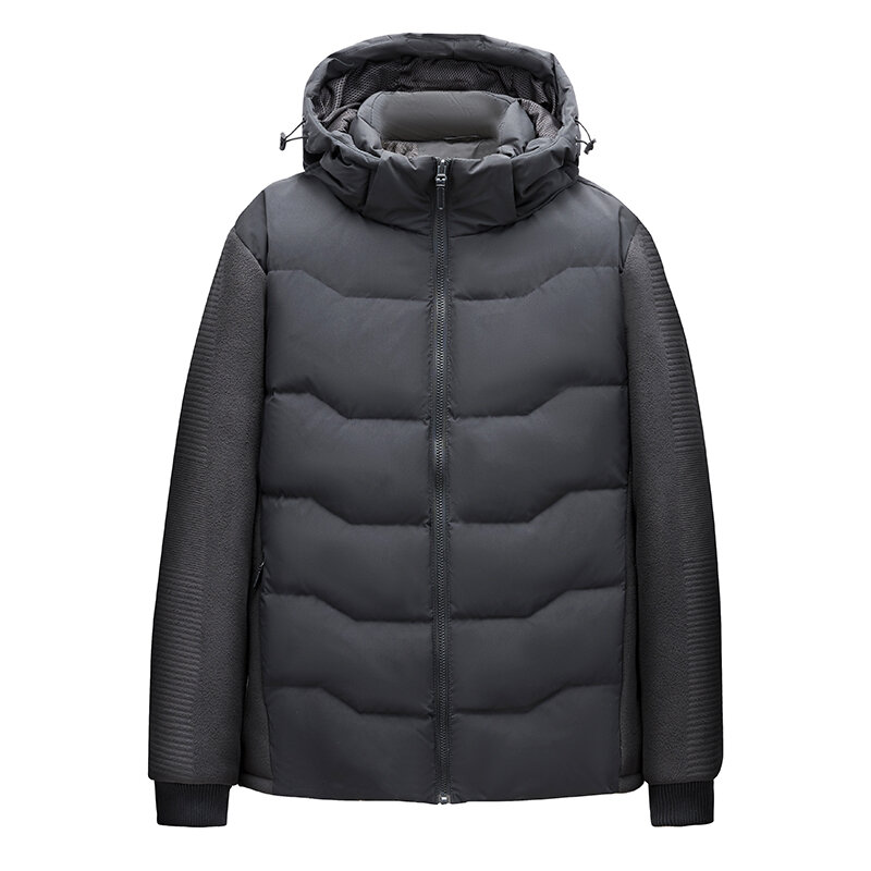 Jaket bulu angsa hangat portabel pria, jaket pas badan Musim Dingin modis kasual kualitas tinggi untuk pria