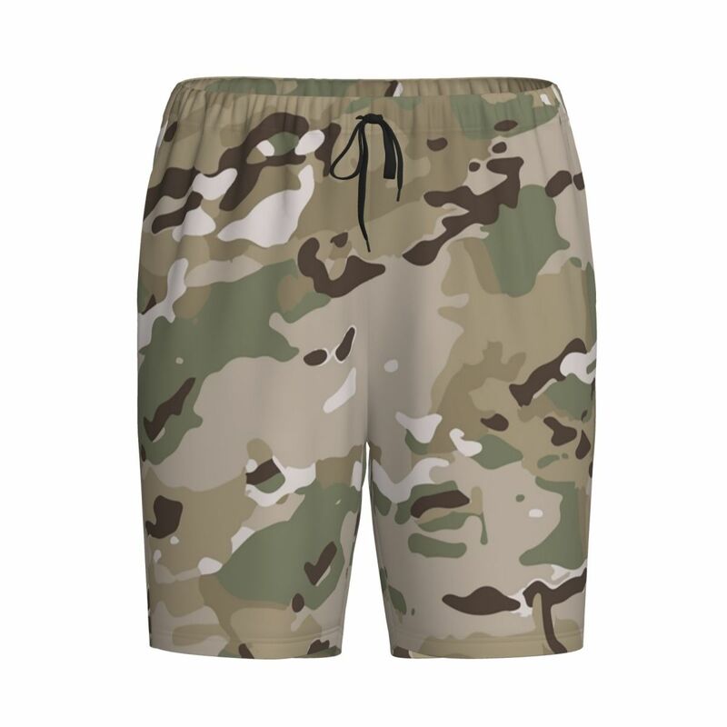 Benutzer definierte Multi cam Camouflage Pyjama Bottoms für Männer Camo Lounge Schlafs horts Kordel zug Nachtwäsche pjs mit Taschen
