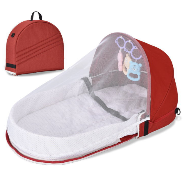Портативная детская кроватка с москитной сеткой, складная дышащая детская корзина для сна