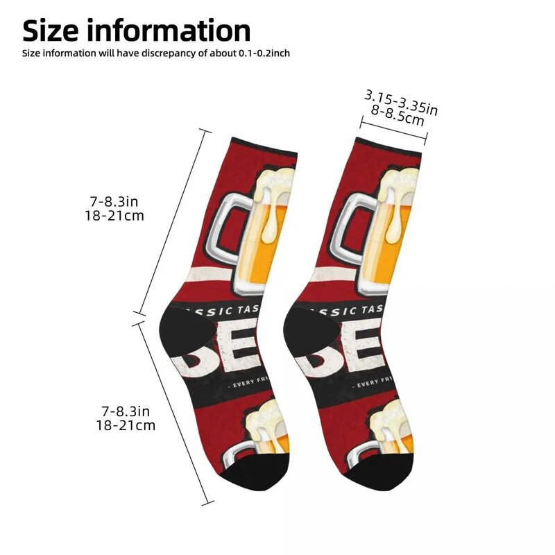 Kaus kaki dewasa minuman bir Vintage pria, kaus kaki kompresi uniseks Band Harajuku tanpa jejak lucu baru
