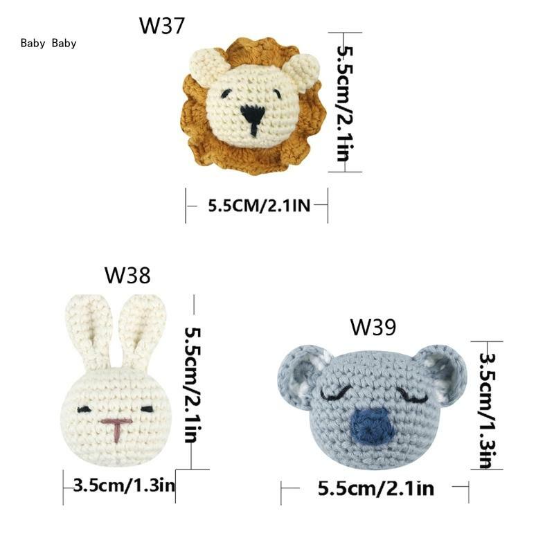 編みビーズ動物の形のかぎ針編みビーズ DIY ベビーおしゃぶりチェーンかわいいデザイン Q81A
