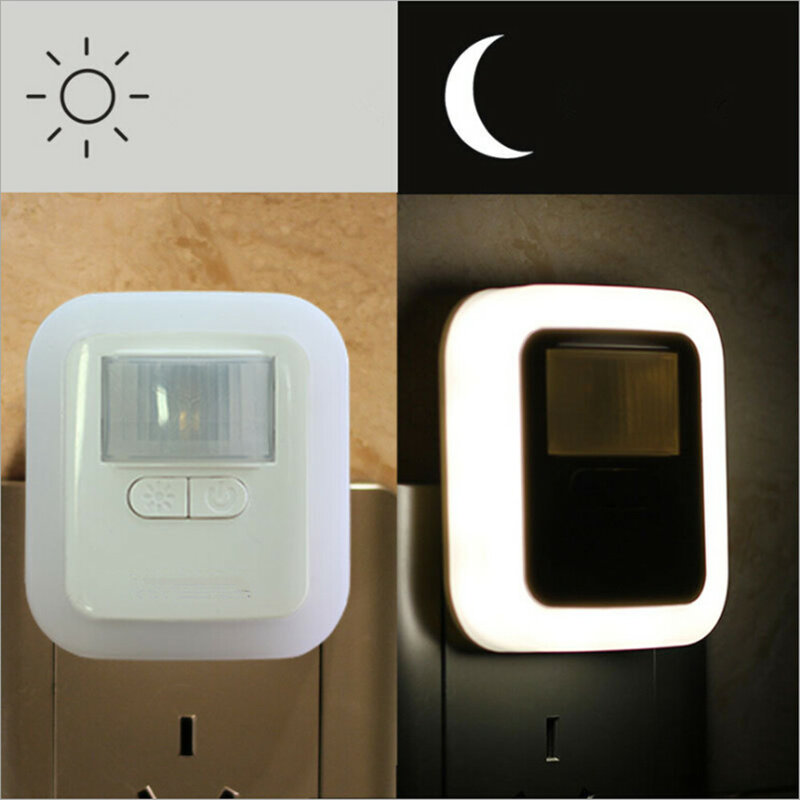 Luz LED nocturna blanca cálida regulable, 5 modos, Control de luz, 110V/220V