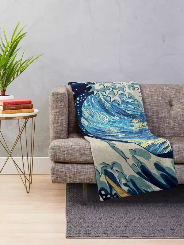 A Great Wave under a Starry Night Throw Blanket for babies christmas gifts Luxury Throw blankets and throws Blankets