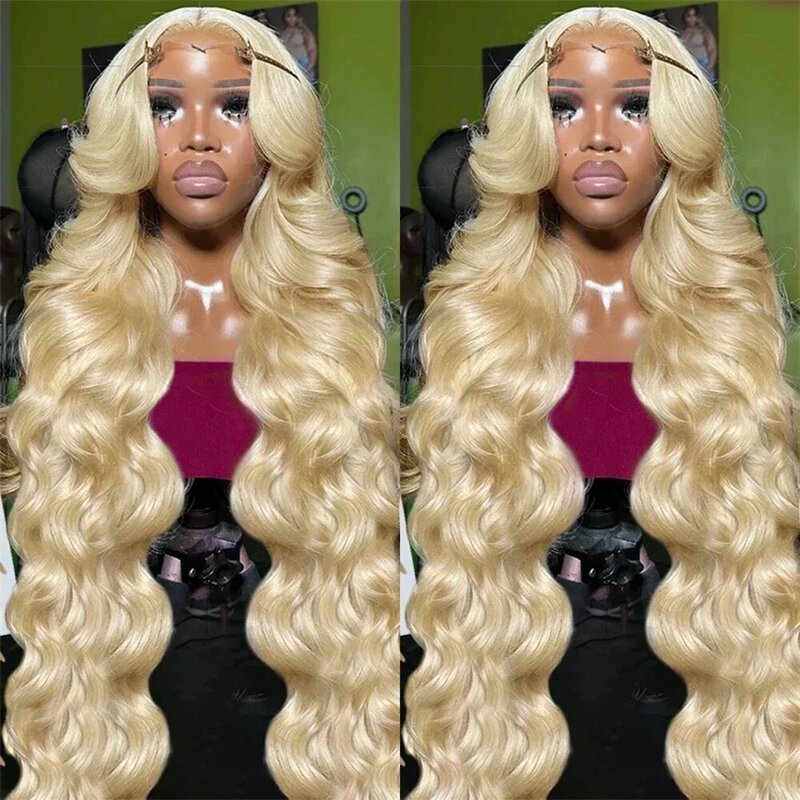 Honey Blonde Loose Deep Wave Lace Frontal Colored Wigs 13x6 HD Lace 613 Body Wave 250 Density HD Transparent Loose For Women